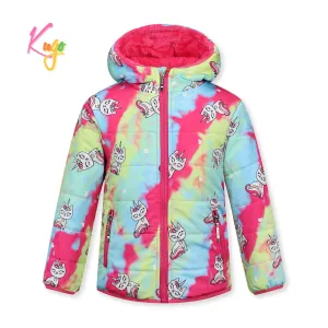 Dívčí zimní bunda - KUGO KB2350, batika / tmavě růžová Barva: Růžová, Velikost: 104