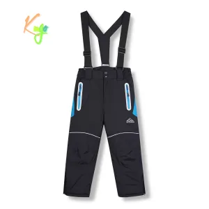 Chlapecké lyžařské kalhoty - KUGO DK8230, černá / tyrkysové zipy Barva: Černá, Velikost: 110