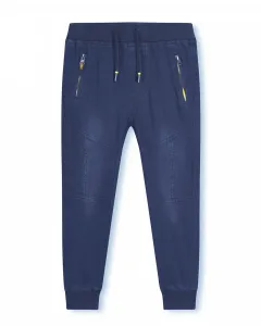 Chlapecké riflové kalhoty / tepláky - KUGO CK0906, modrá / signální zipy Barva: Modrá, Velikost: 122