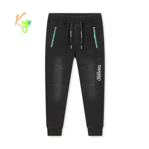 Chlapecké riflové kalhoty/ tepláky, zateplené - KUGO CK0925, černá Barva: Černá, Velikost: 152