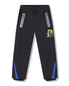 Chlapecké softshellové kalhoty - KUGO HK5653, tmavě šedá / modré zipy Barva: Šedá, Velikost: 116