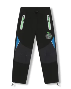 Chlapecké softshellové kalhoty - KUGO HK7585, černá / zelené zipy Barva: Černá, Velikost: 104