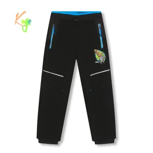 Chlapecké softshellové kalhoty, zateplené - KUGO HK5612, černá / tyrkysové zipy Barva: Černá, Velikost: 104