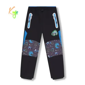 Chlapecké softshellové kalhoty, zateplené - KUGO HK5613, černá / tyrkysové zipy Barva: Černá, Velikost: 128