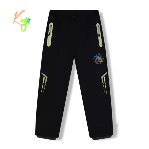Chlapecké softshellové kalhoty, zateplené - KUGO HK5621, černá / signální zipy Barva: Černá, Velikost: 116