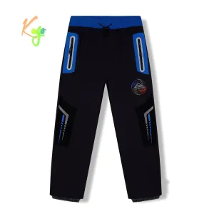 Chlapecké softshellové kalhoty, zateplené - KUGO HK5621, tmavě šedá / modrý pas Barva: Šedá, Velikost: 116