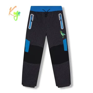 Chlapecké softshellové kalhoty, zateplené - KUGO HK5630, šedá / tyrkysové zipy Barva: Šedá, Velikost: 110