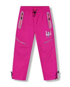 Dívčí šusťákové kalhoty, zateplené - KUGO DK8233, růžová Barva: Růžová, Velikost: 122