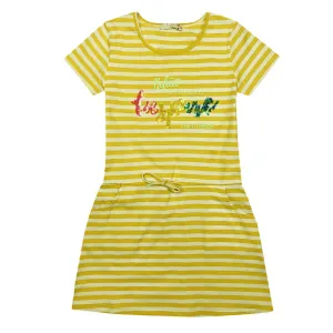 Dívčí šaty s flitry - KUGO WT9326, vel. 8-16 Barva: Žlutá, Velikost: 14