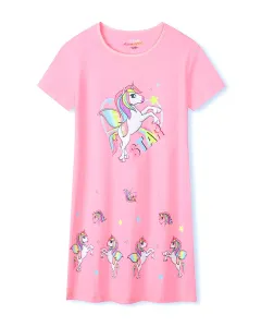 Dívčí noční košile - KUGO MN1766, světle růžová Barva: Růžová světlejší, Velikost: 116