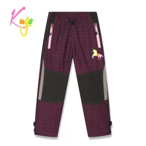 Dívčí zateplené outdoorové kalhoty - KUGO C7770, fialovorůžová Barva: Fialovorůžová, Velikost: 104