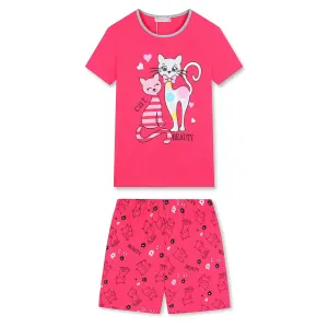 Dívčí letní pyžamo - KUGO MP1505, sytě růžová Barva: Růžová sytě, Velikost: 98