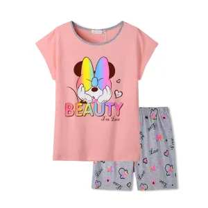 Dívčí letní pyžamo - KUGO WP0900, lososová Barva: Lososová, Velikost: 134