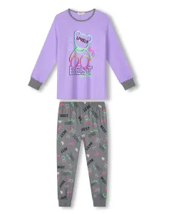 Dívčí pyžamo - KUGO MP1764, fialková / šedé kalhoty Barva: Fialková, Velikost: 146