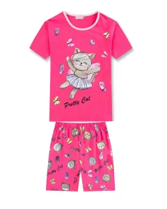 Dívčí pyžamo - KUGO WP0915, tmavší růžová Barva: Růžová tmavší, Velikost: 104