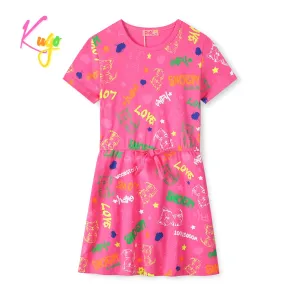Dívčí šaty - KUGO CS1026, sytě růžová Barva: Růžová, Velikost: 122