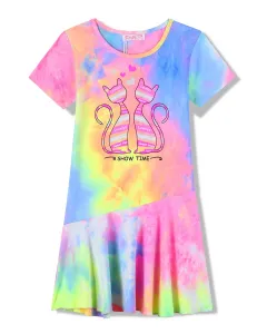 Dívčí šaty - KUGO CS1078, duhová světlejší Barva: Mix barev, Velikost: 134