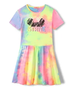 Dívčí šaty - KUGO CY1008, duhová světlejší Barva: Mix barev, Velikost: 140