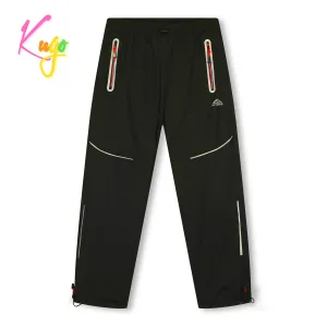 Dívčí šusťákové kalhoty, zateplené - KUGO DK7137, černá / růžová Barva: Černá, Velikost: 140