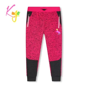 Dívčí outdoorové tepláky - KUGO HT1923, růžová Barva: Růžová, Velikost: 104