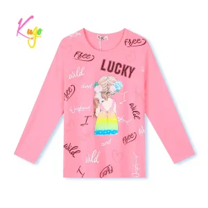 Dívčí tričko - KUGO KC9995, světle růžová Barva: Růžová, Velikost: 116