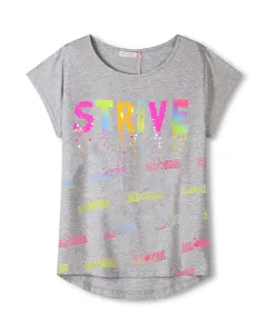 Dívčí tričko - KUGO WT0892, šedý melír Barva: Šedá, Velikost: 146