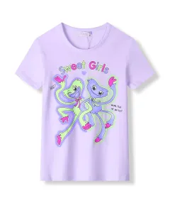 Dívčí tričko - KUGO KC2302, fialková Barva: Fialková, Velikost: 116