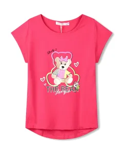 Dívčí tričko - KUGO TM6218, sytě růžová Barva: Růžová, Velikost: 104