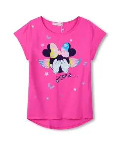 Dívčí tričko - KUGO WT0885, tmavě růžová Barva: Růžová, Velikost: 110