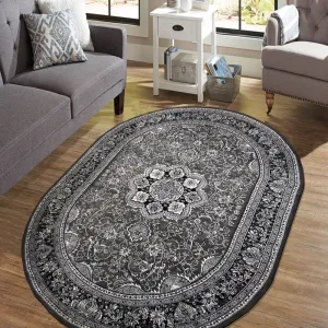Exkluzivní oválný koberec v nadčasové šedé barvě #3631693
