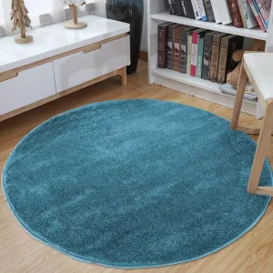 Kulatý koberec modré barvy #4736774