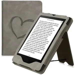 KW Mobile - Brushed Heart - KW5626203 - Pouzdro pro Amazon Kindle Paperwhite 5 (2021) - šedé
