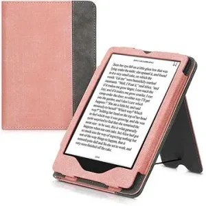 KW Mobile - Double Leather - KW5626107 - Pouzdro pro Amazon Kindle Paperwhite 5 (2021) - šedá, růžov
