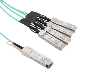 L-Com Aocqsp28100-010 Comp Cable, Qsfp28-4Xsfp28+ Plug, 32.8Ft