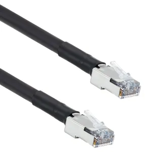 L-Com Trd824Hfo-Blk-10 Double Shielded Cat5E Outdoor High Flex Poe Industrial Ethernet Cable, Rj45, Blk, 10.0Ft