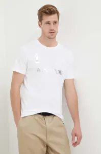Bavlněné tričko La Martina bílá barva, s potiskem #5971672