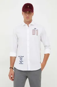 Košile La Martina pánská, bílá barva, regular, s italským límcem #5685918