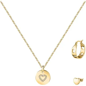 La Petite Story Romantický pozlacený set šperků Love LPS20ASD02 (náhrdelník, 2x single náušnice) #3645803