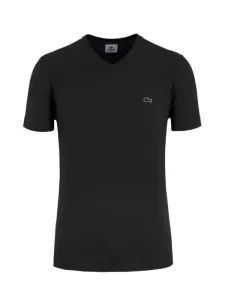 Nadměrná velikost: Lacoste, Tričko s výstřihem do V, z čisté bavlny černá