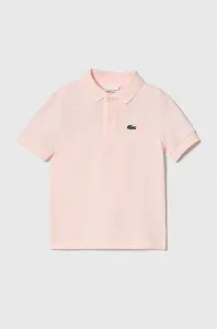 Bavlněné polo tričko Lacoste růžová barva, s límečkem #6035760