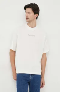 Bavlněné tričko Lacoste bílá barva, s potiskem #6049583