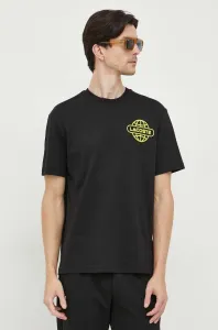 Bavlněné tričko Lacoste černá barva, s potiskem #6038787