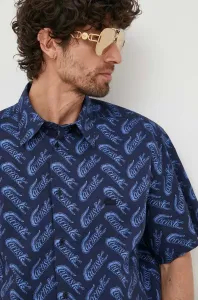 Košile Lacoste tmavomodrá barva, relaxed, s klasickým límcem