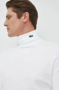 Bavlněné tričko s dlouhým rukávem Lacoste bílá barva