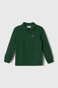 Dětská bavlněná košile s dlouhým rukávem Lacoste zelená barva