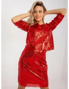 Dámská sukně s flitry ENNA červená