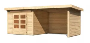 Dřevěný zahradní domek KANDERN 6 s přístavkem 320 Lanitplast Přírodní dřevo #4818282