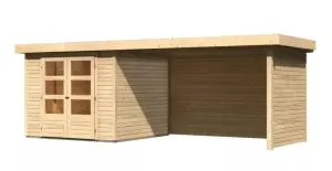 Dřevěný zahradní domek ASKOLA 3,5 s přístavkem 280 Lanitplast Přírodní dřevo #4387651