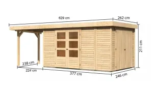 Dřevěný zahradní domek RETOLA 6 Lanitplast 601 cm