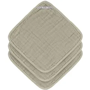 Lässig Muslin Washcloth Set Olive 30 × 30 cm, 3 ks